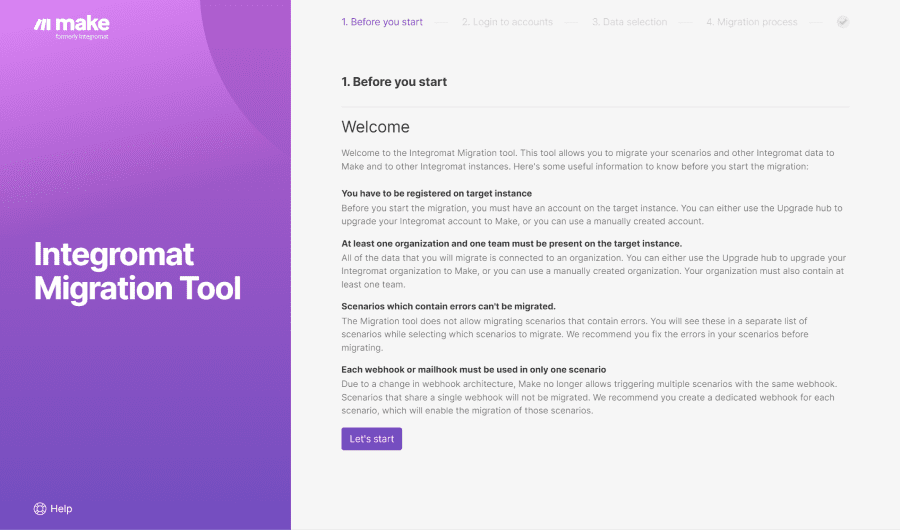 Outil de migration Make vers Integromat