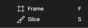 fonctionnalités frame et slice de figma