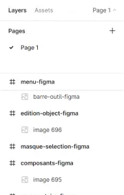 interface du panneau de layers sur figma