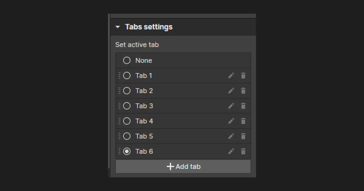 Ajouter des Tabs dans Tabs settings