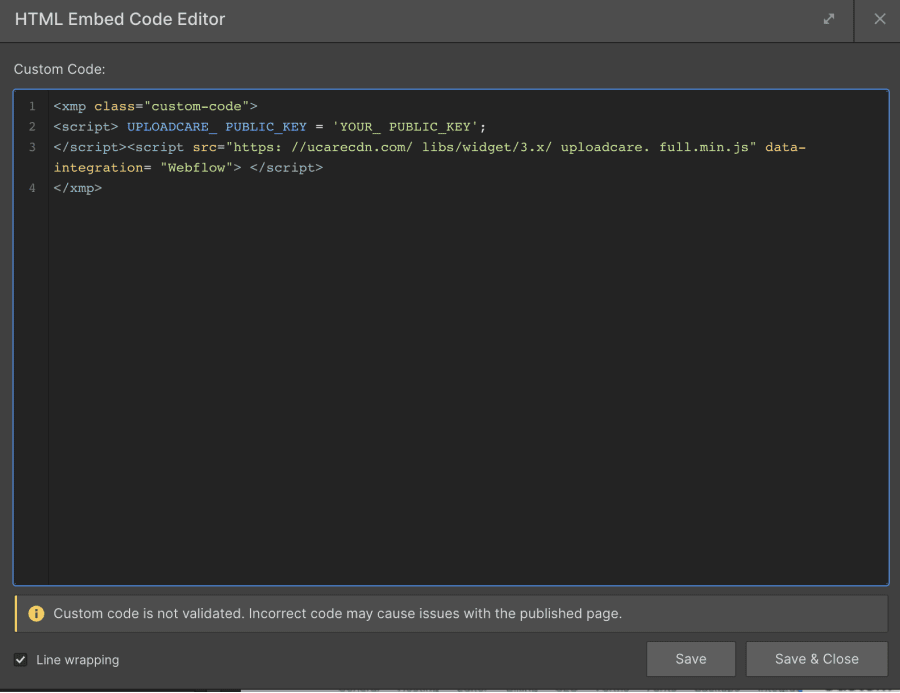 XMP code exemple