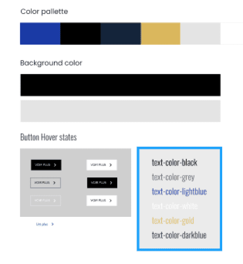 Texte color Style Guide Figma