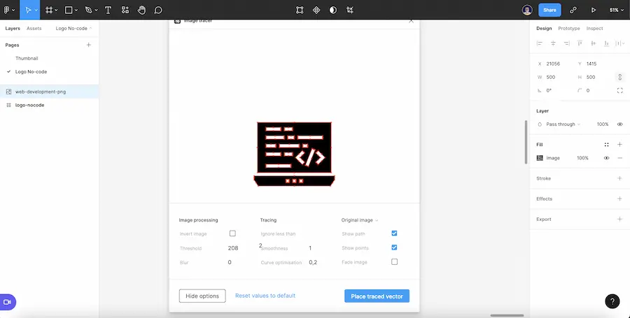 plugin figma image tracer conversion png en svg