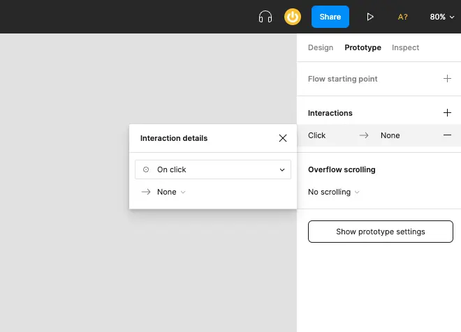 mode prototype sur figma