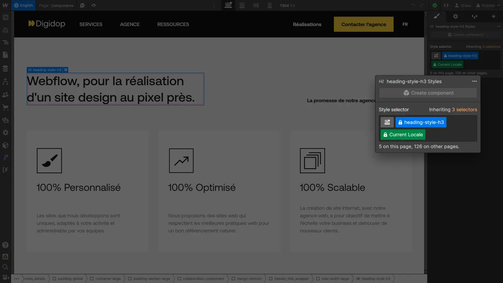 Webflow Localization, personnalisation du design