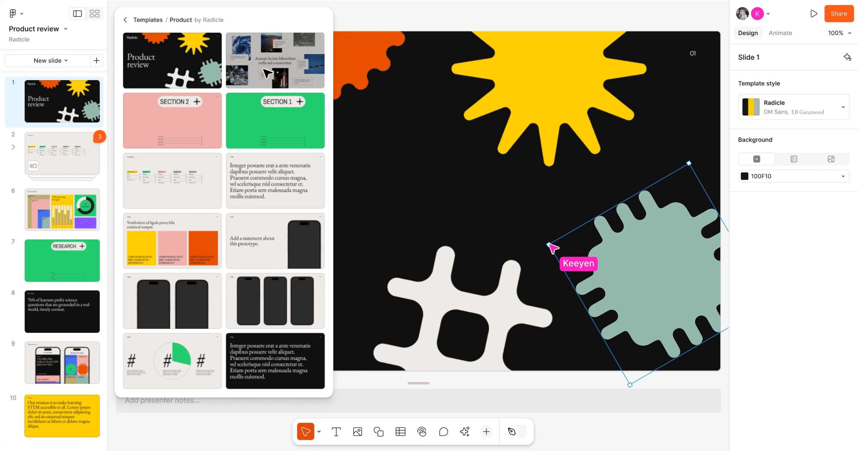 Image of the Figma Slides interface