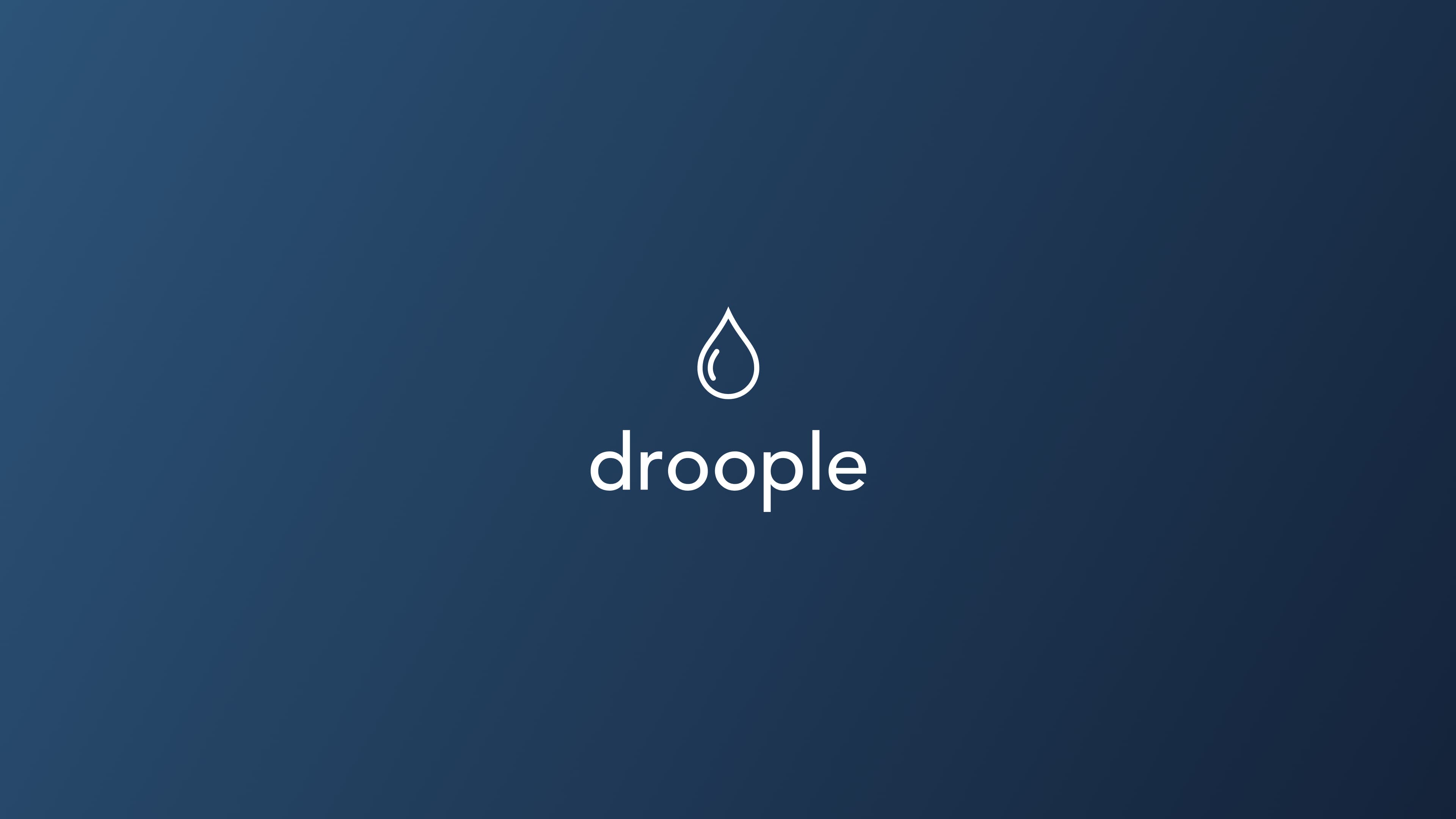 Logo Droople sur fond bleu