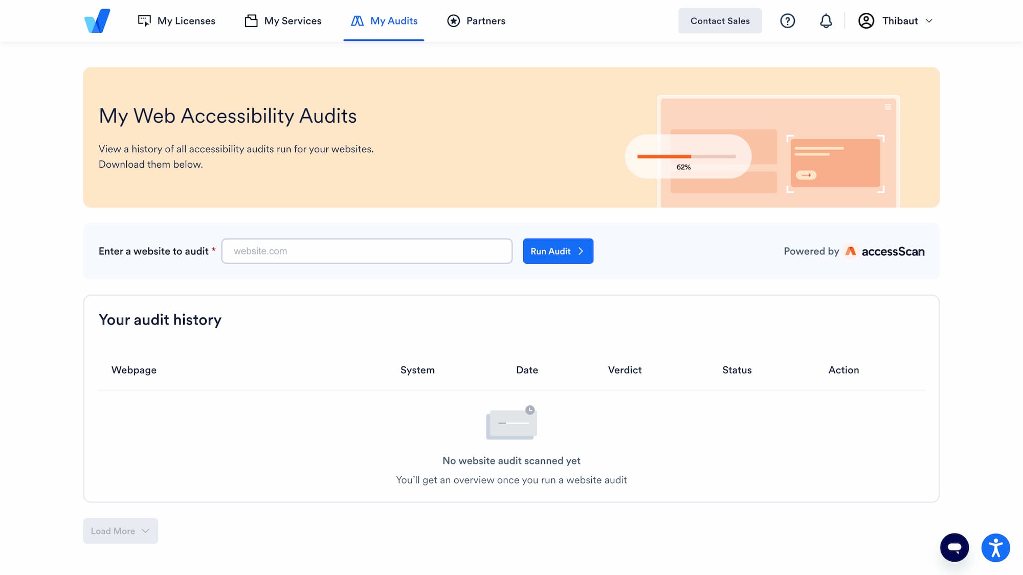 Web accessibility checker interface accessiBE