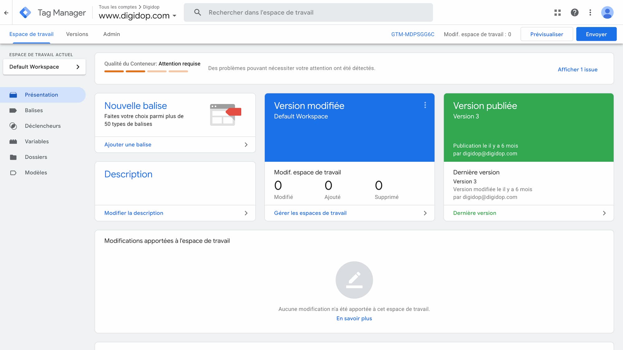 Google Tag Manager Interface