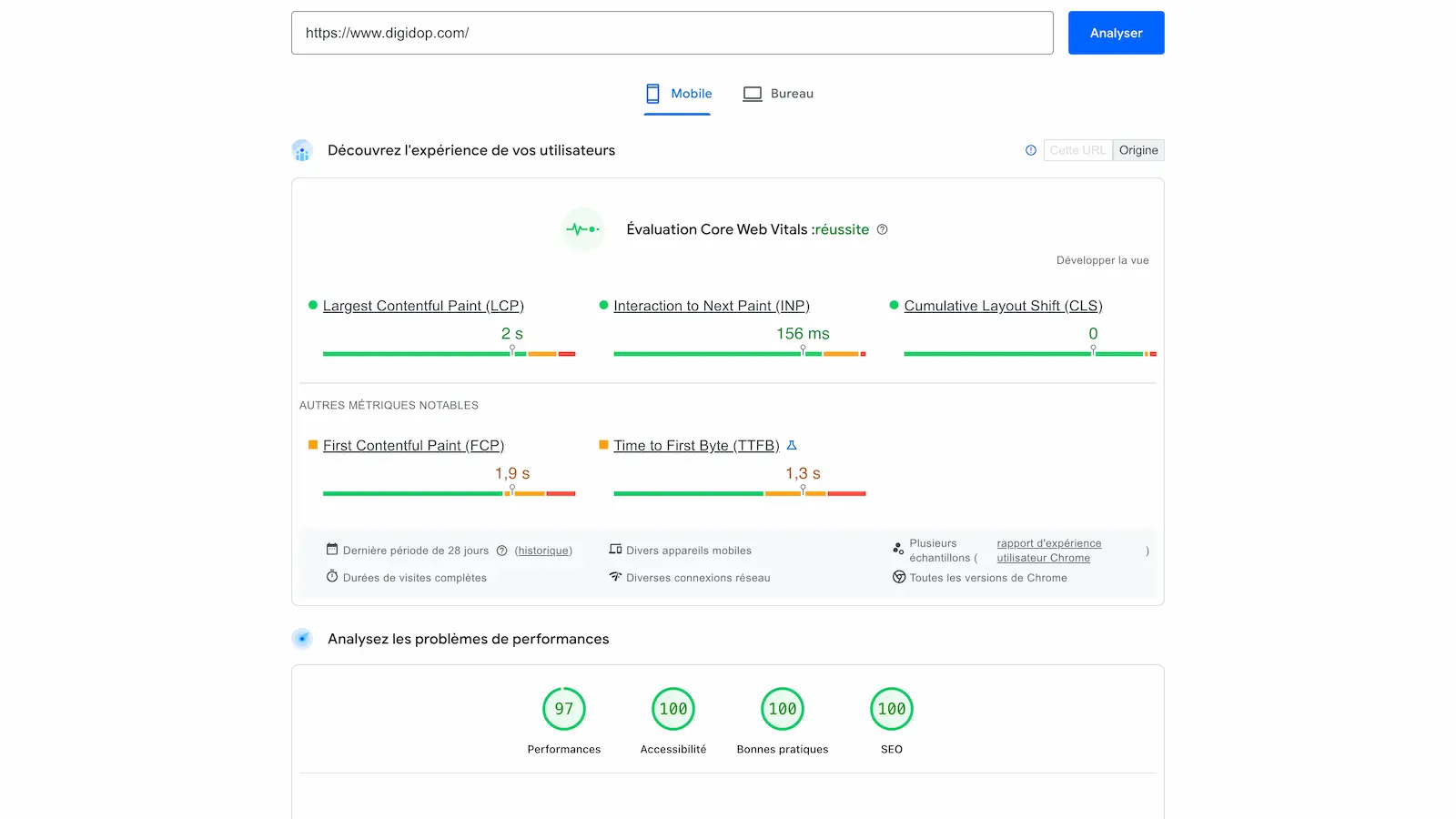 page speed insights digidop mobile