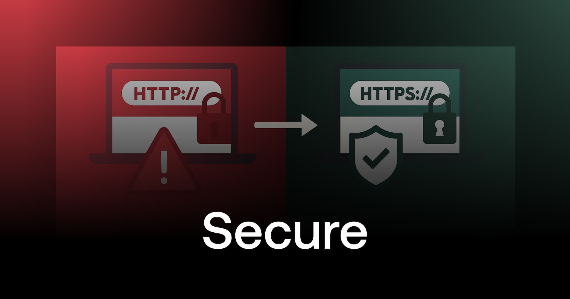 Two search bars on a vague blue background with a secure Digidop URL and an unsecured example URL.