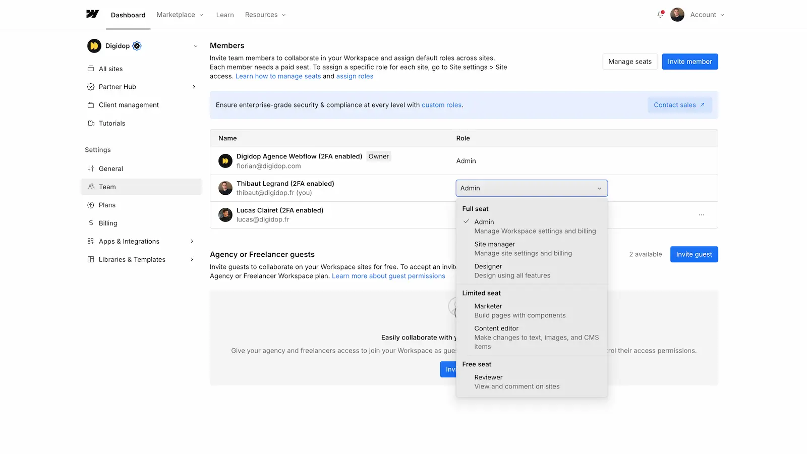 Role Webflow