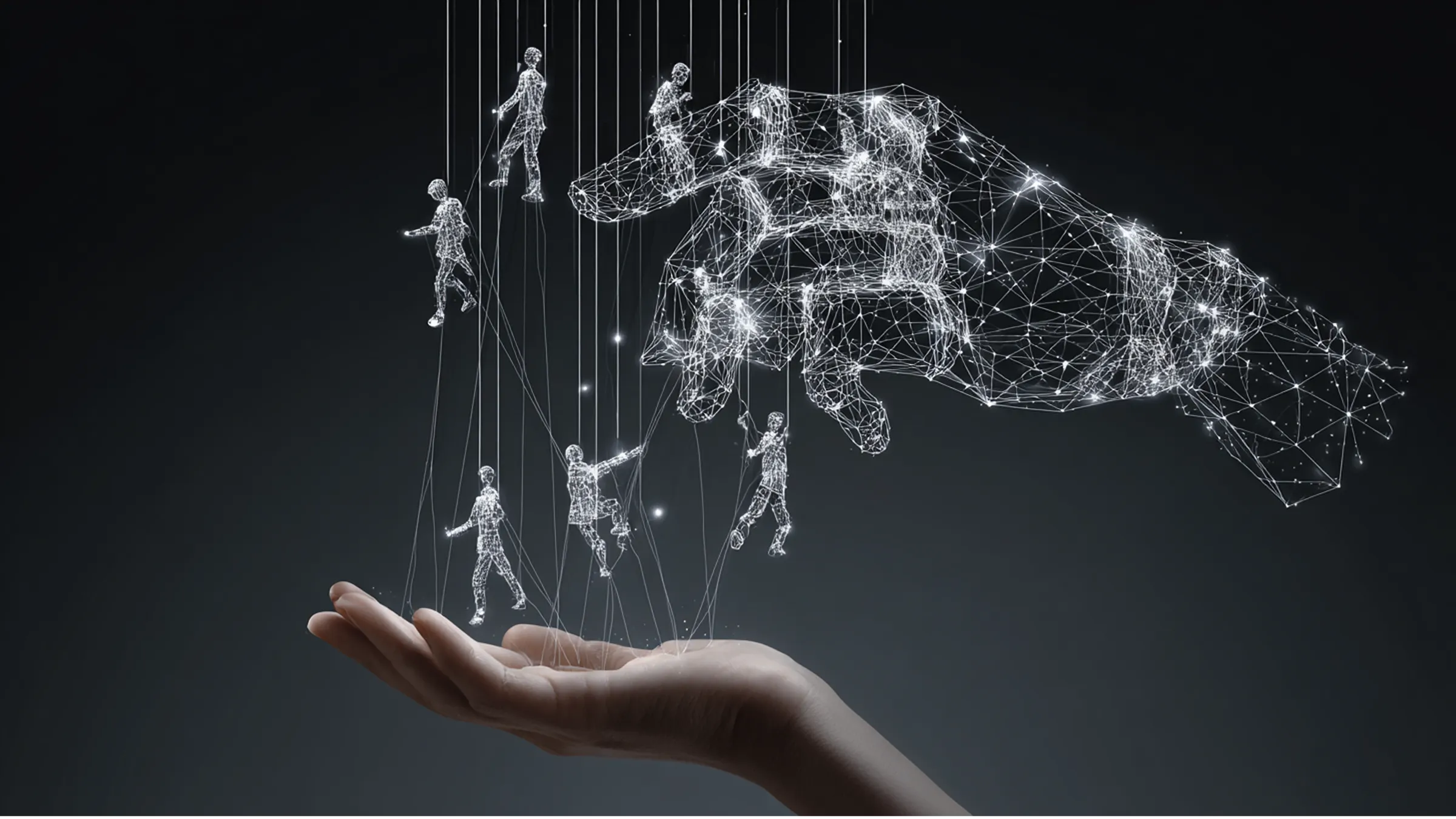 image d’illustration qui tient des marionnettes web pour évoquer la notion de contrôle de l’algorithme