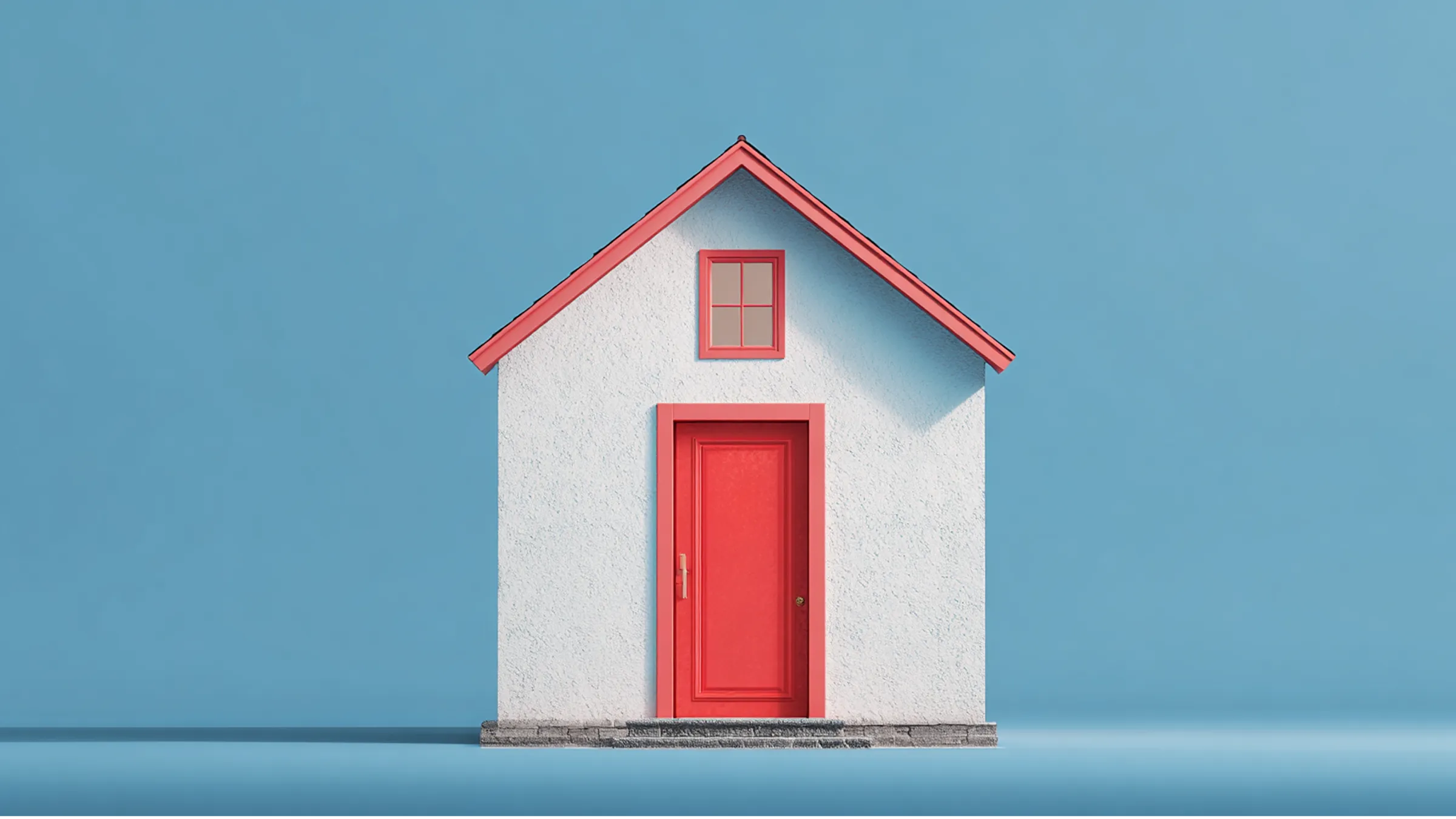 illustration of a house on a blue background, to evoke the notion of ownership