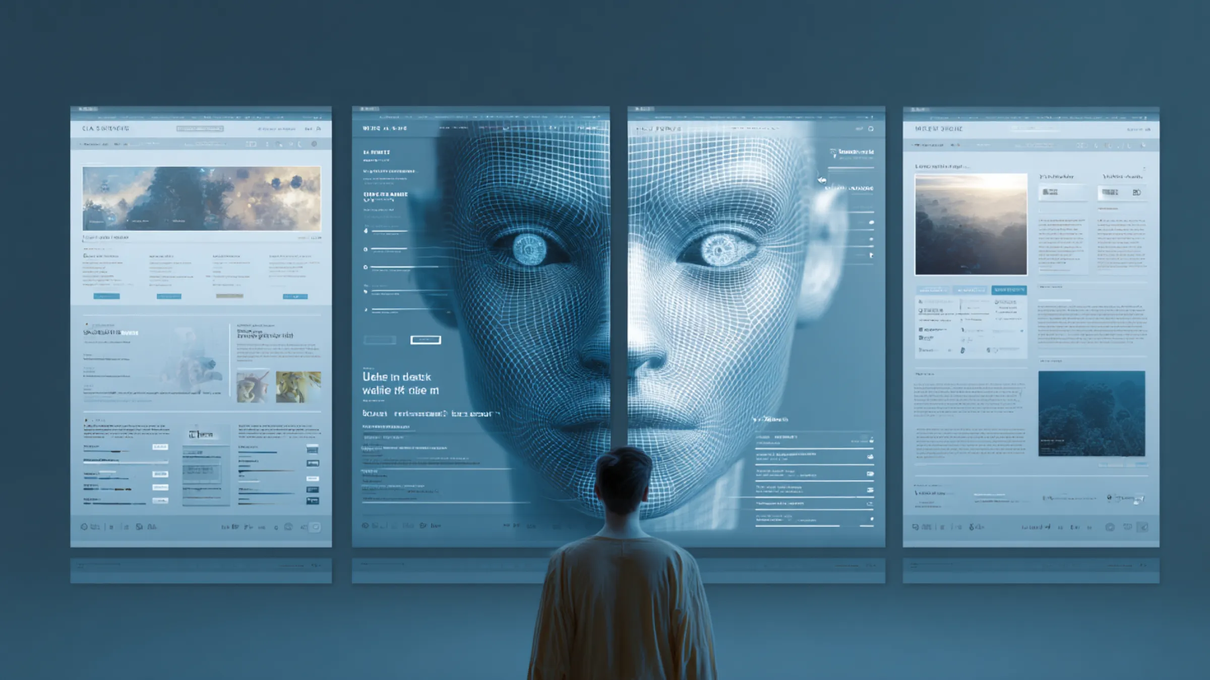 image d’illustration de scénarios de site web à 2030, avec l’arrivée de l’IA et des LLMs
