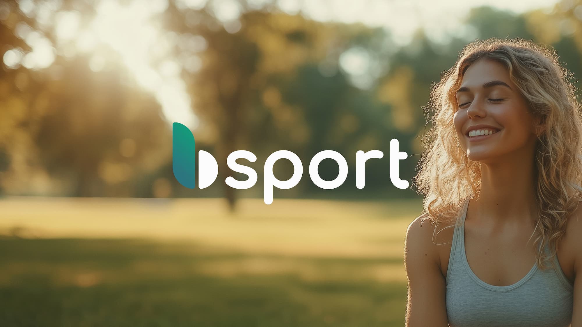 Image d'une fitness girl avec le logo bsport