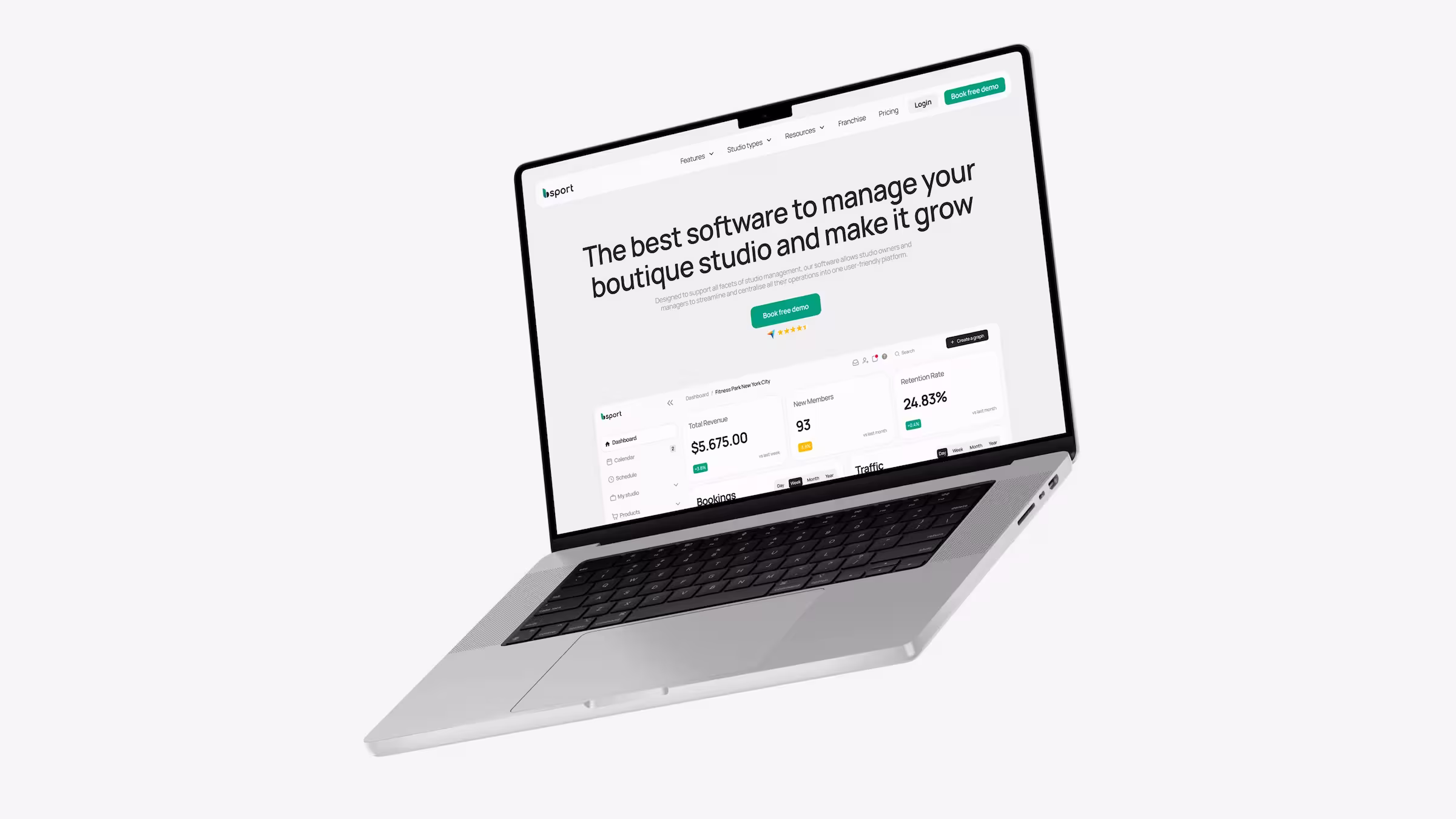 maquette d'image d'ordinateur portable avec le site Web de BSport