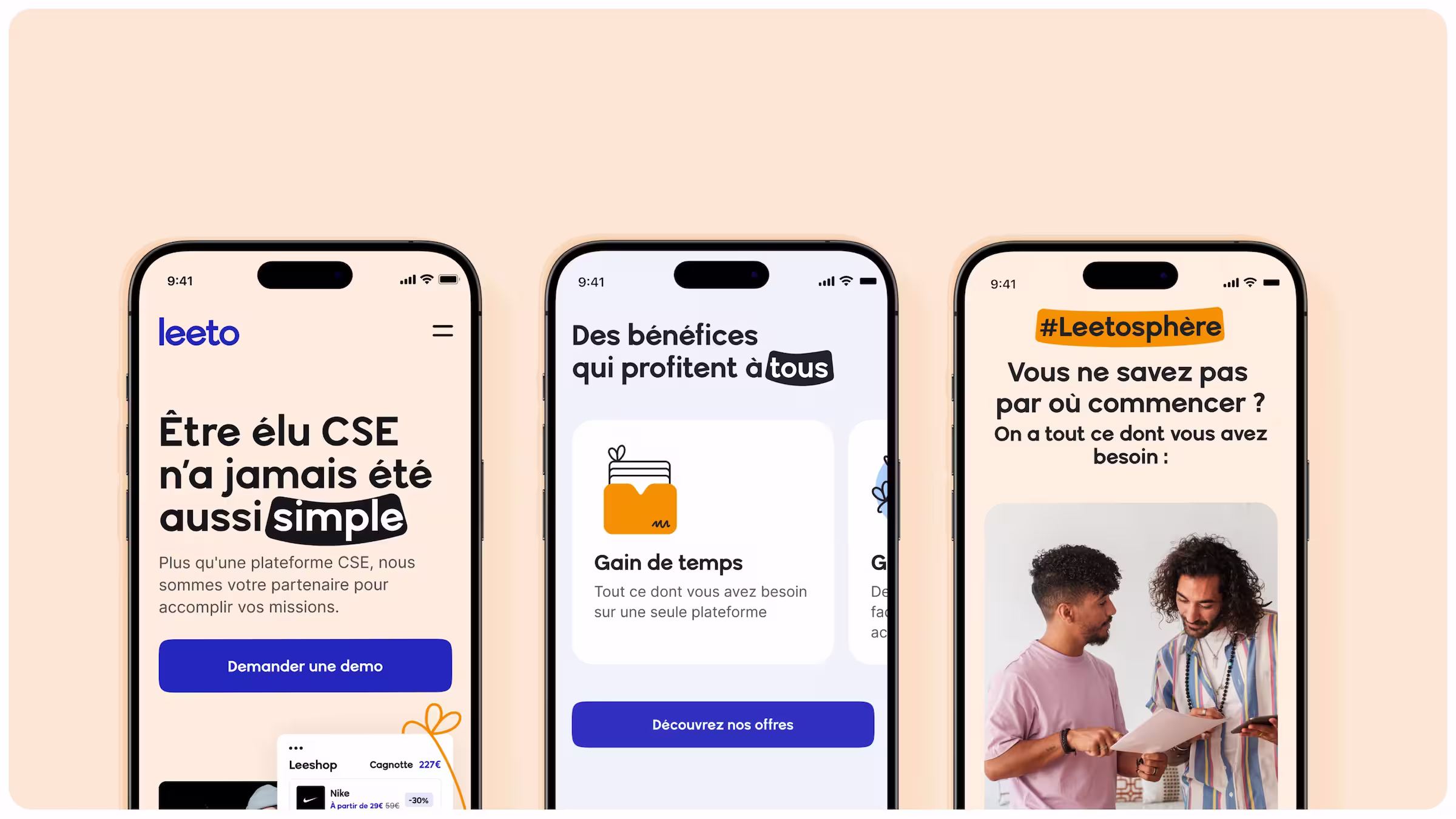 Version responsive du site Web avec 3 mockups