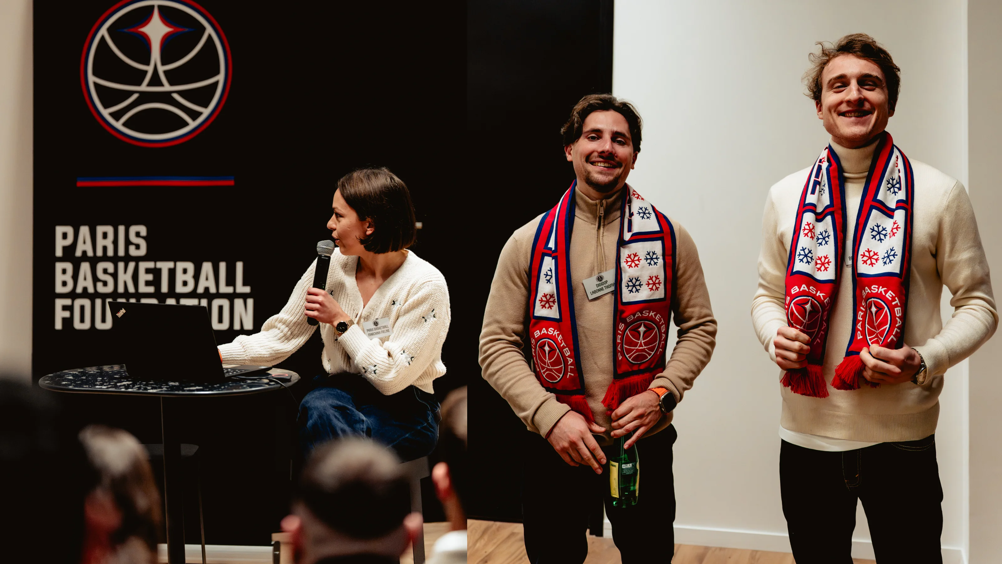 Talk during a Paris Basketball event bringing together partners and club members in a professional setting