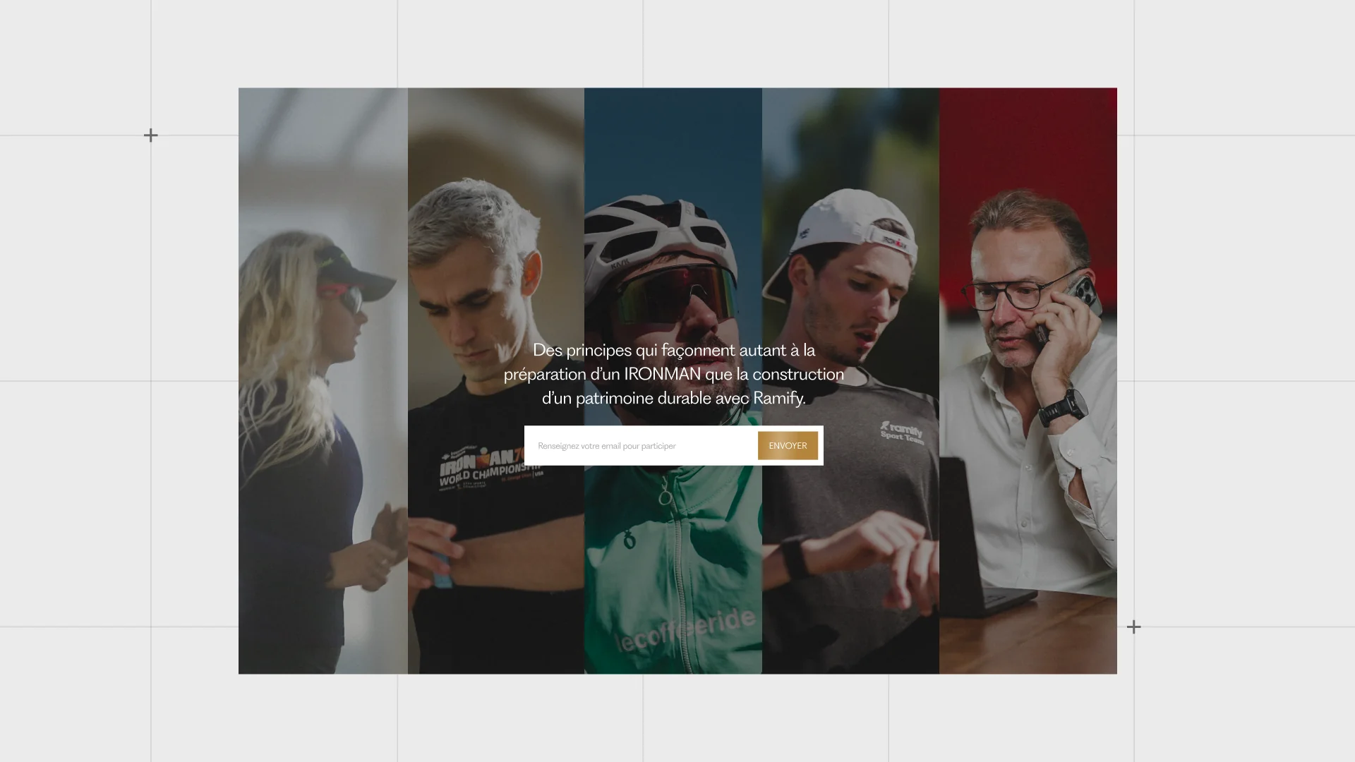 Plusieurs profils de triathlètes participant à la course Ramify IRONMAN Nice