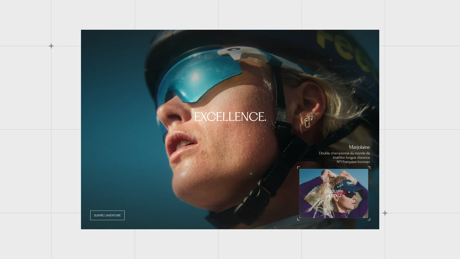 Section web de la landing page Ramify IRONMAN présentant le levier de conversion « Découvrir l’aventure »