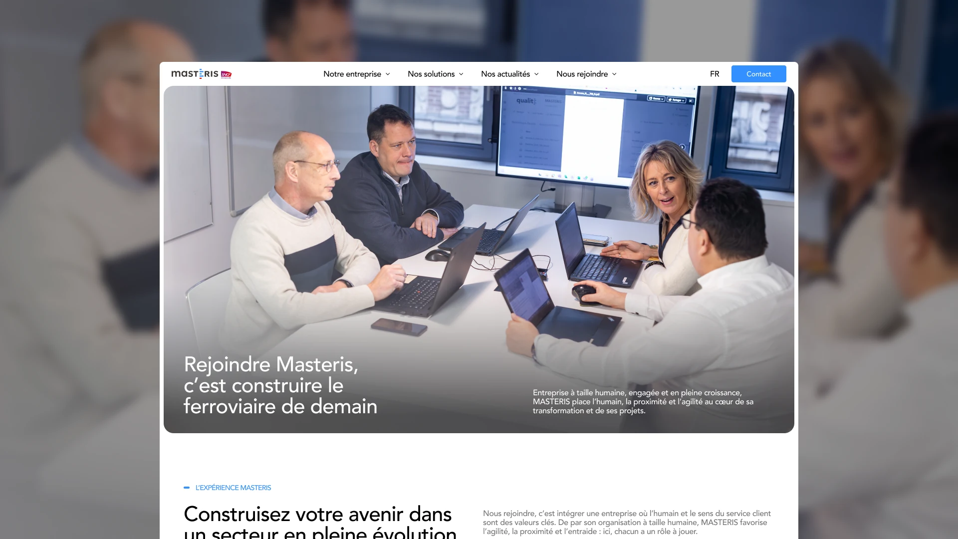 Page recrutement du site de Masteris SNCF