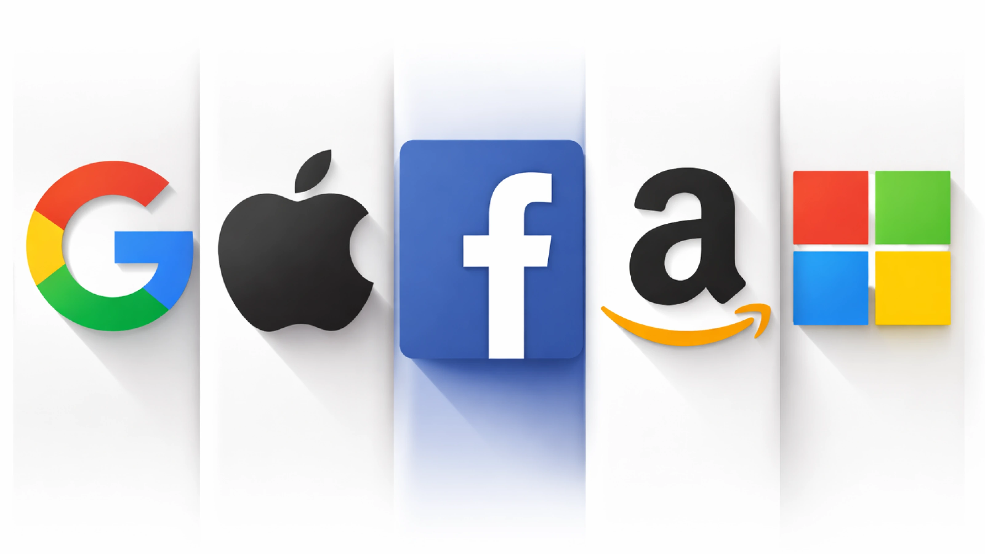 Logo des GAFAM Google Apple Facebook Amazon Microsoft