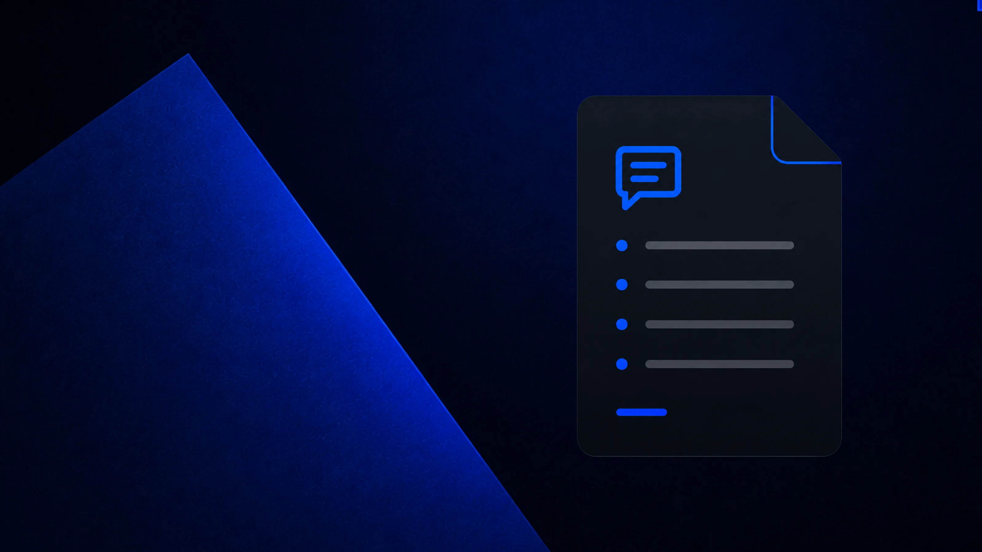 Agency brief document with a bullet-point list, dark blue illustration