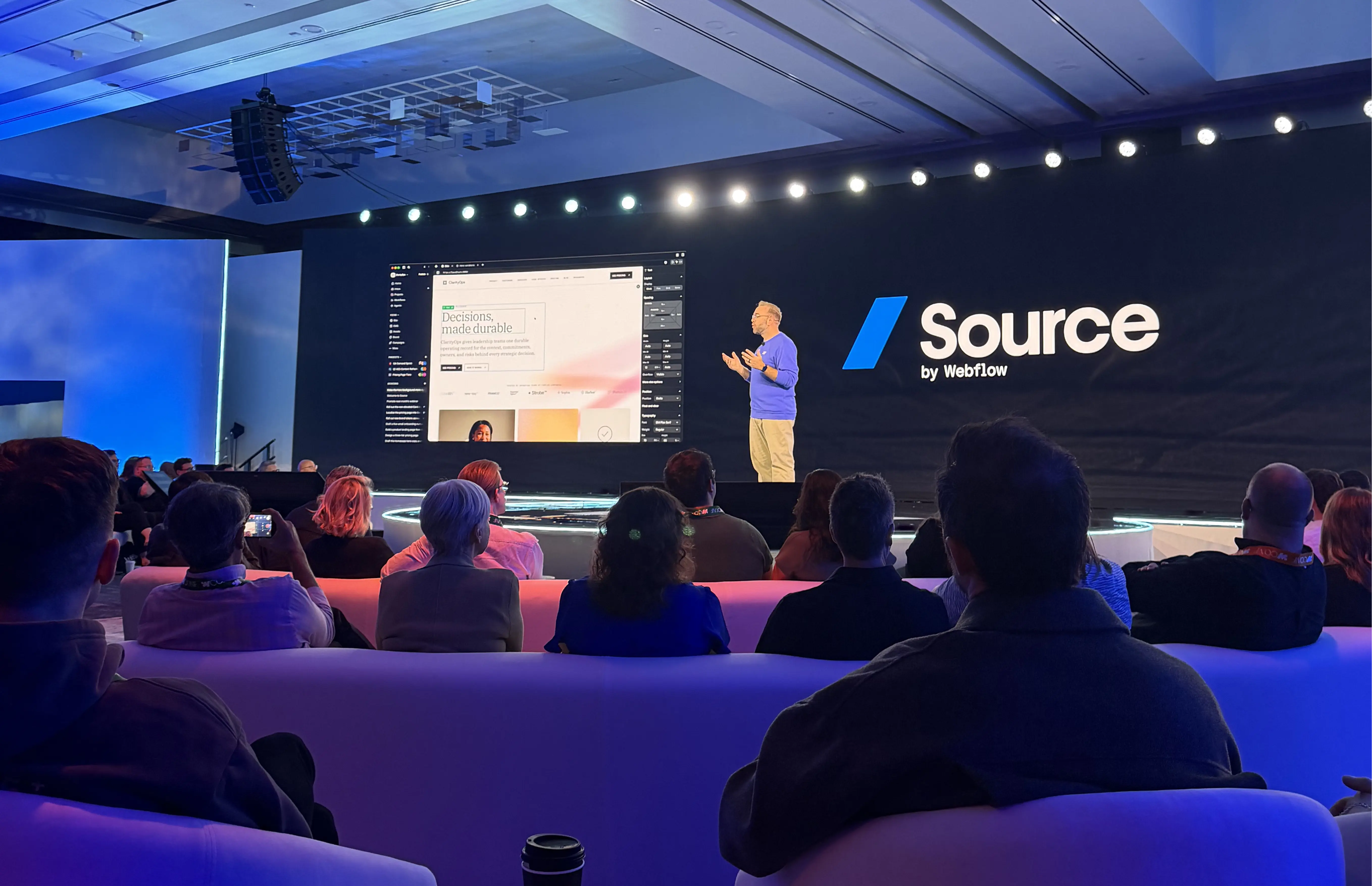 Webflow Source unveiled on stage at Webflow Conf 2026.