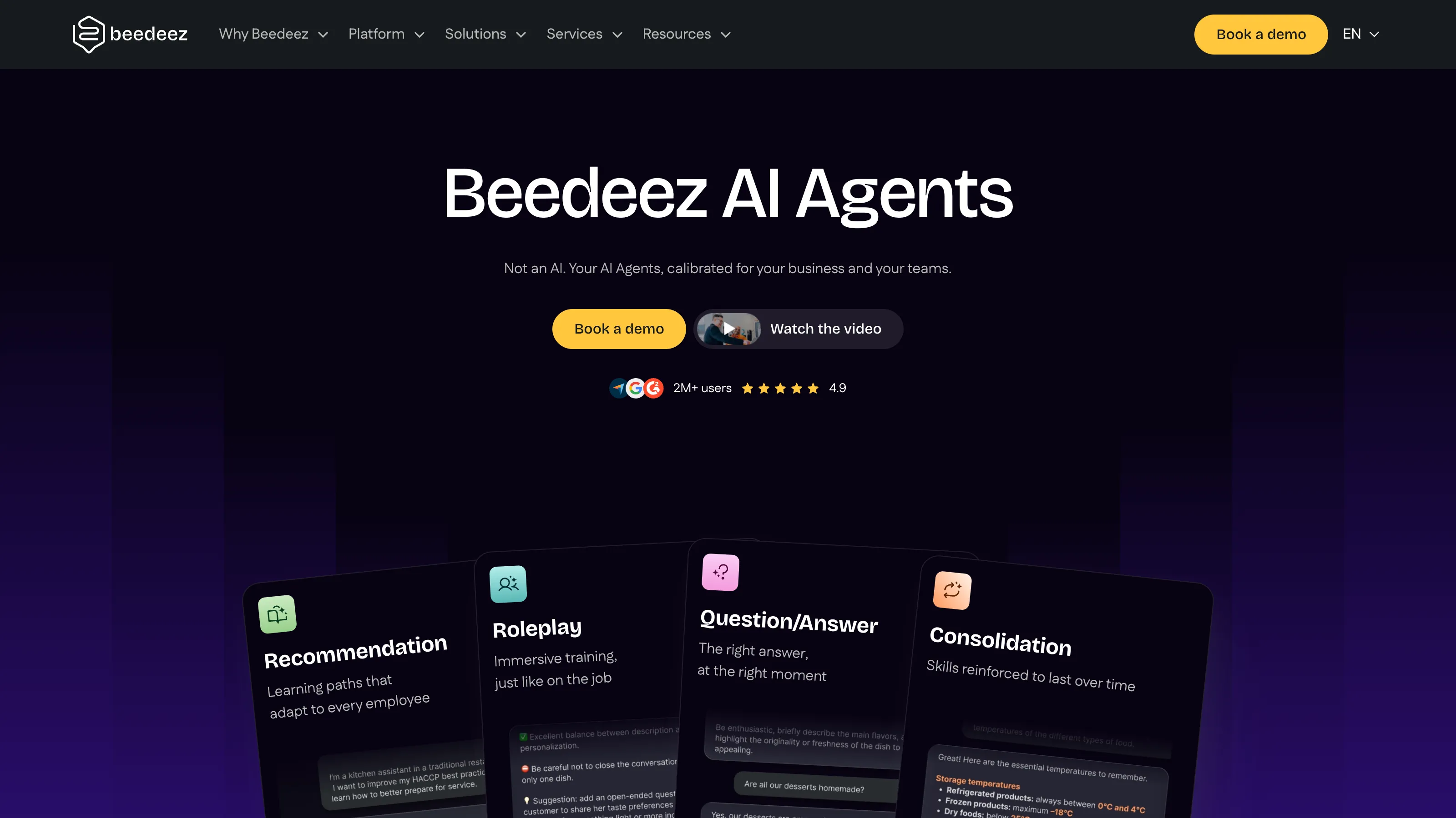 Beedeez AI Agents and their main use cases for employee learning and training.