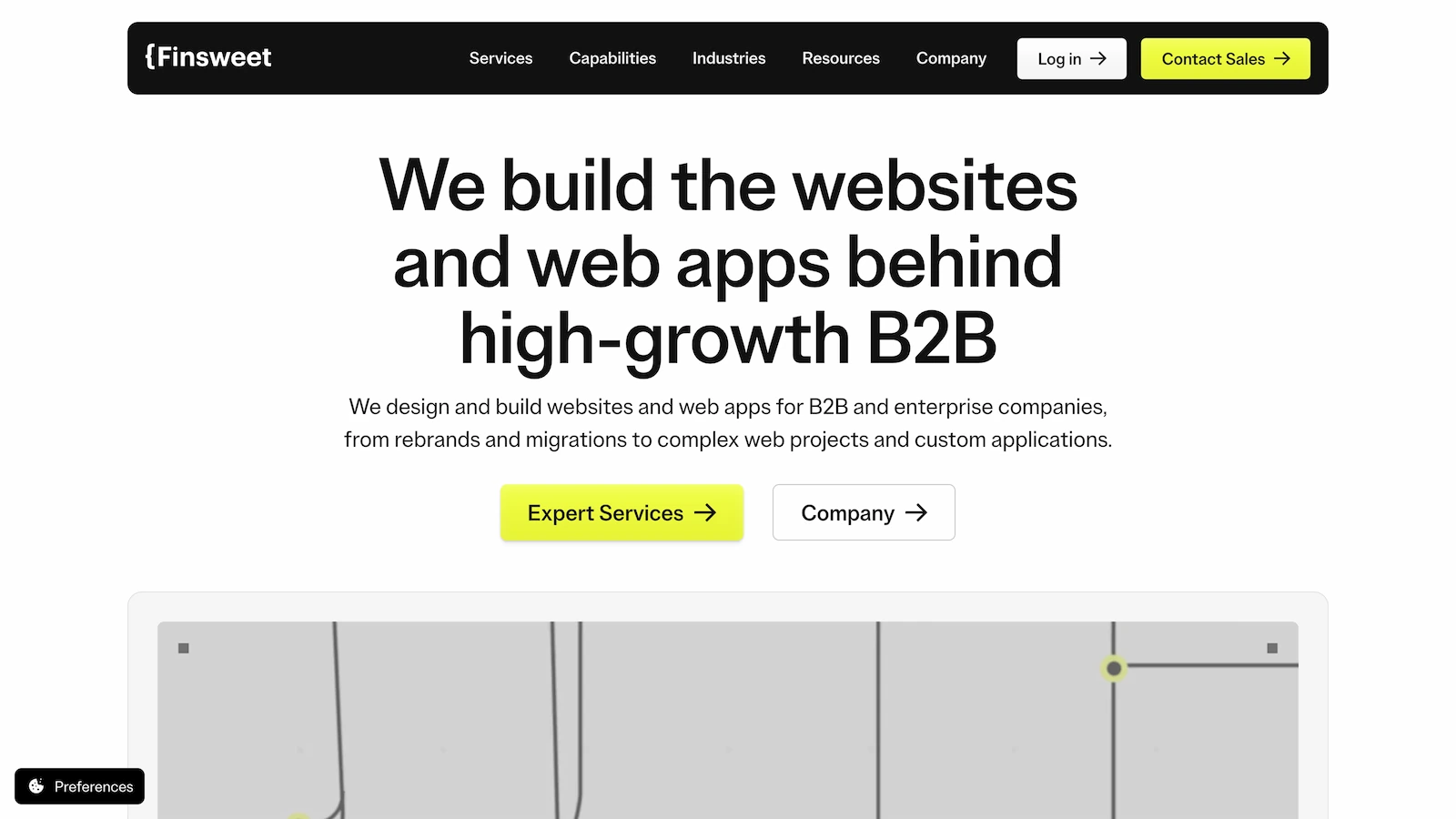 hero website Finsweet web agency