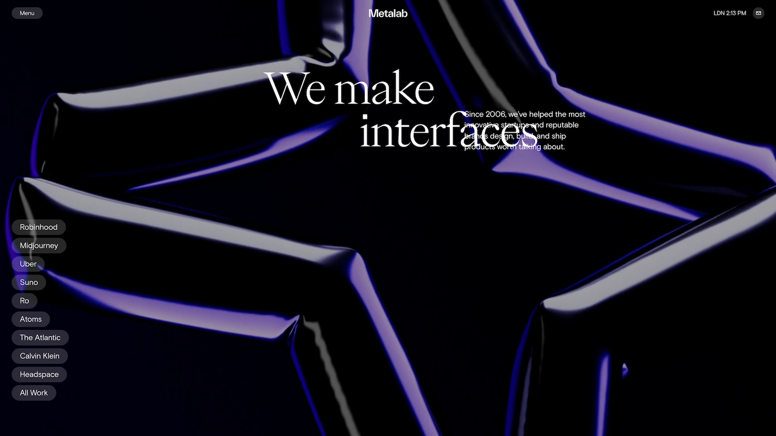 hero website agency MetaLab