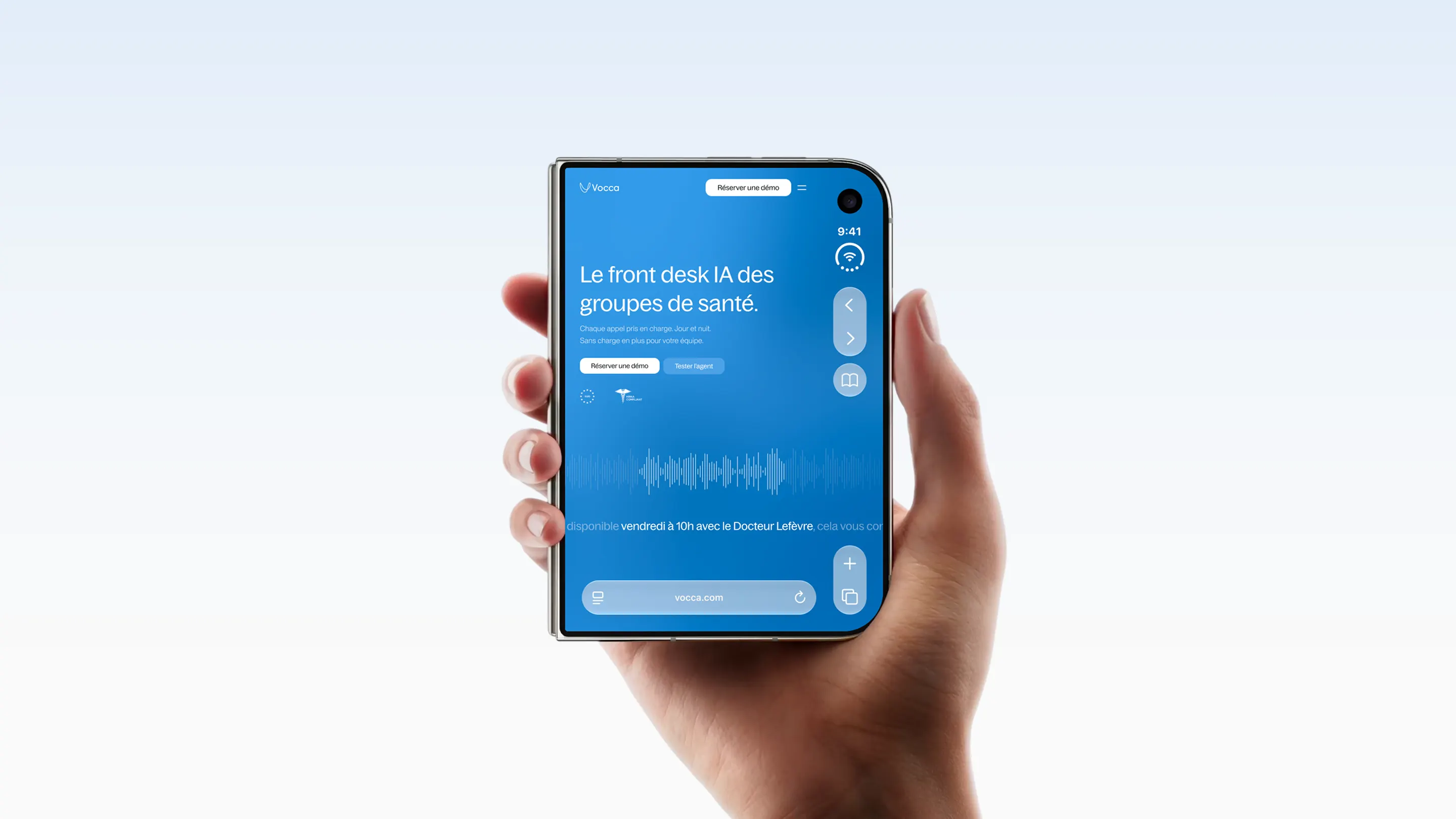 Expérience mobile du nouveau site web de Vocca conçu par Digidop