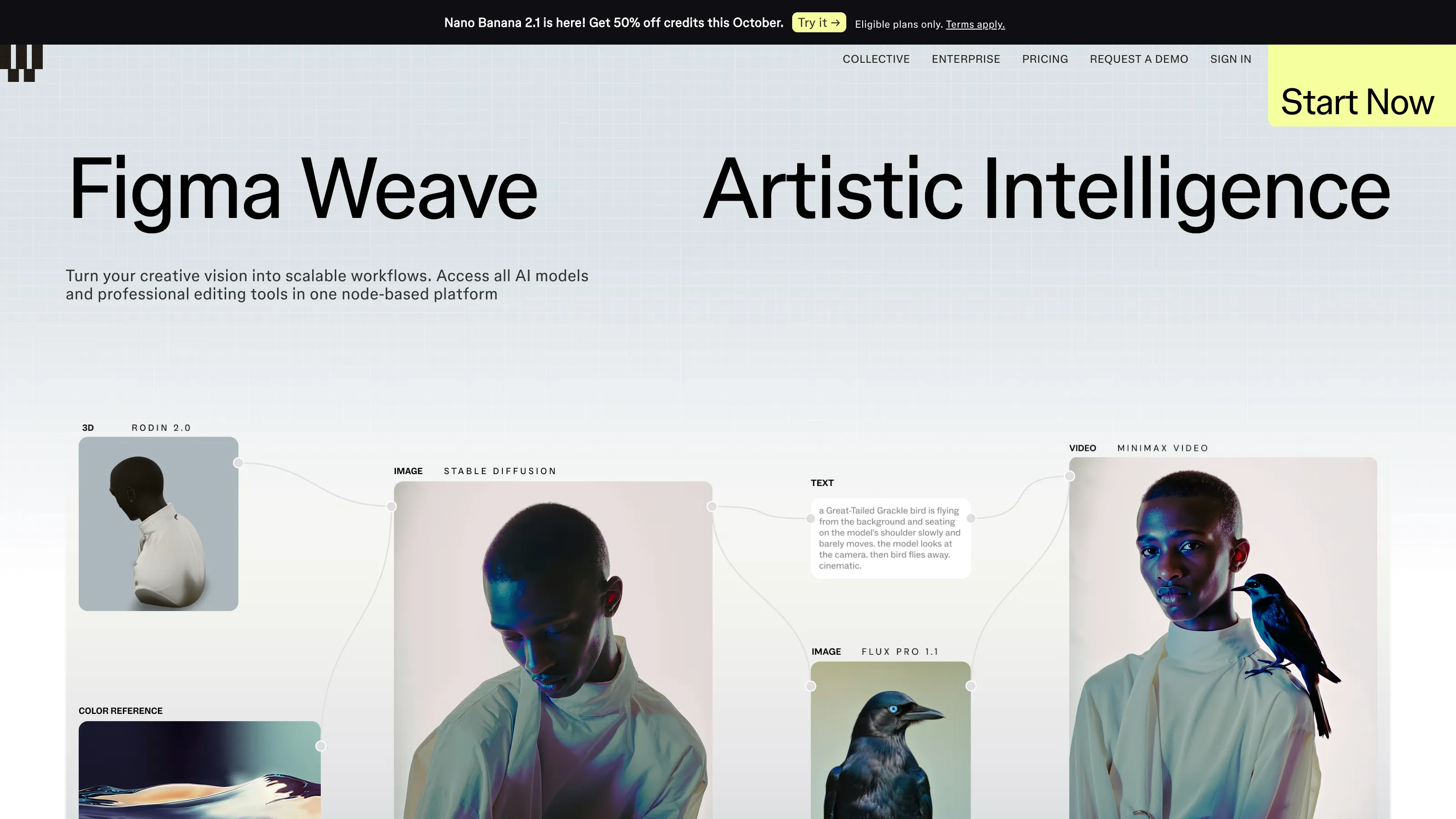Figma Weave node-based interface for building AI video generation workflows