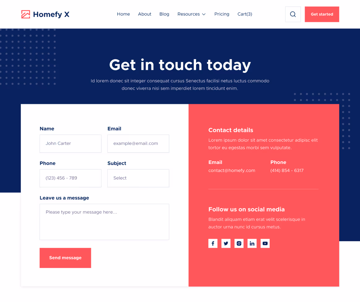 Contact V3 - Homefy X Webflow Template