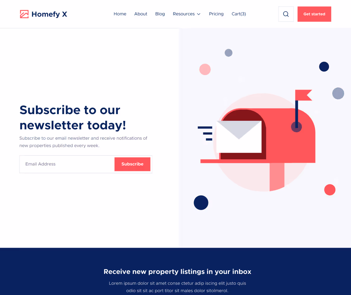 Subscribe - Homefy X Webflow Template