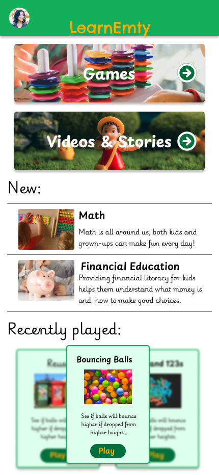Screnshoot of the app homepage of the project.