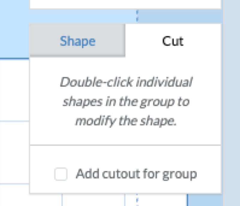 A cutout outline around a group of shapes in Easel