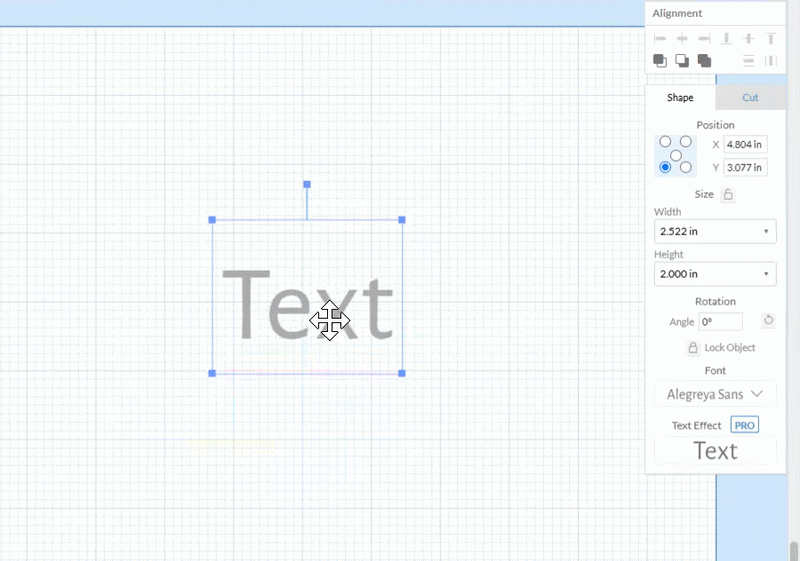 The Easel text editor with styling and alignment controls