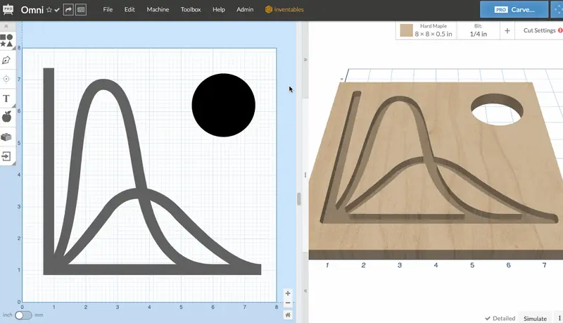 Switching between saved machine profiles in Easel