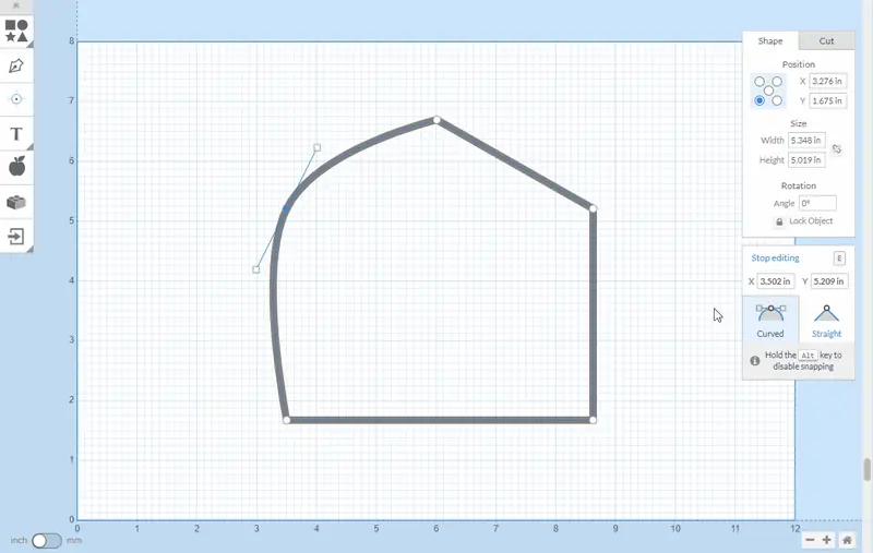 Editing vector points on a shape in Easel