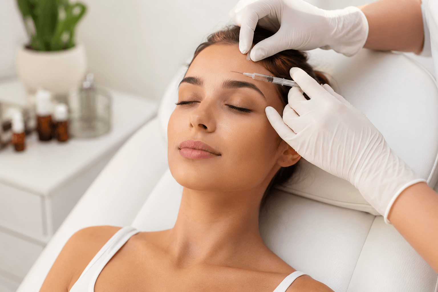 Woman receiving Botox treatment in Crystal River, Florida at Glow and Grace Aesthetic LLC
