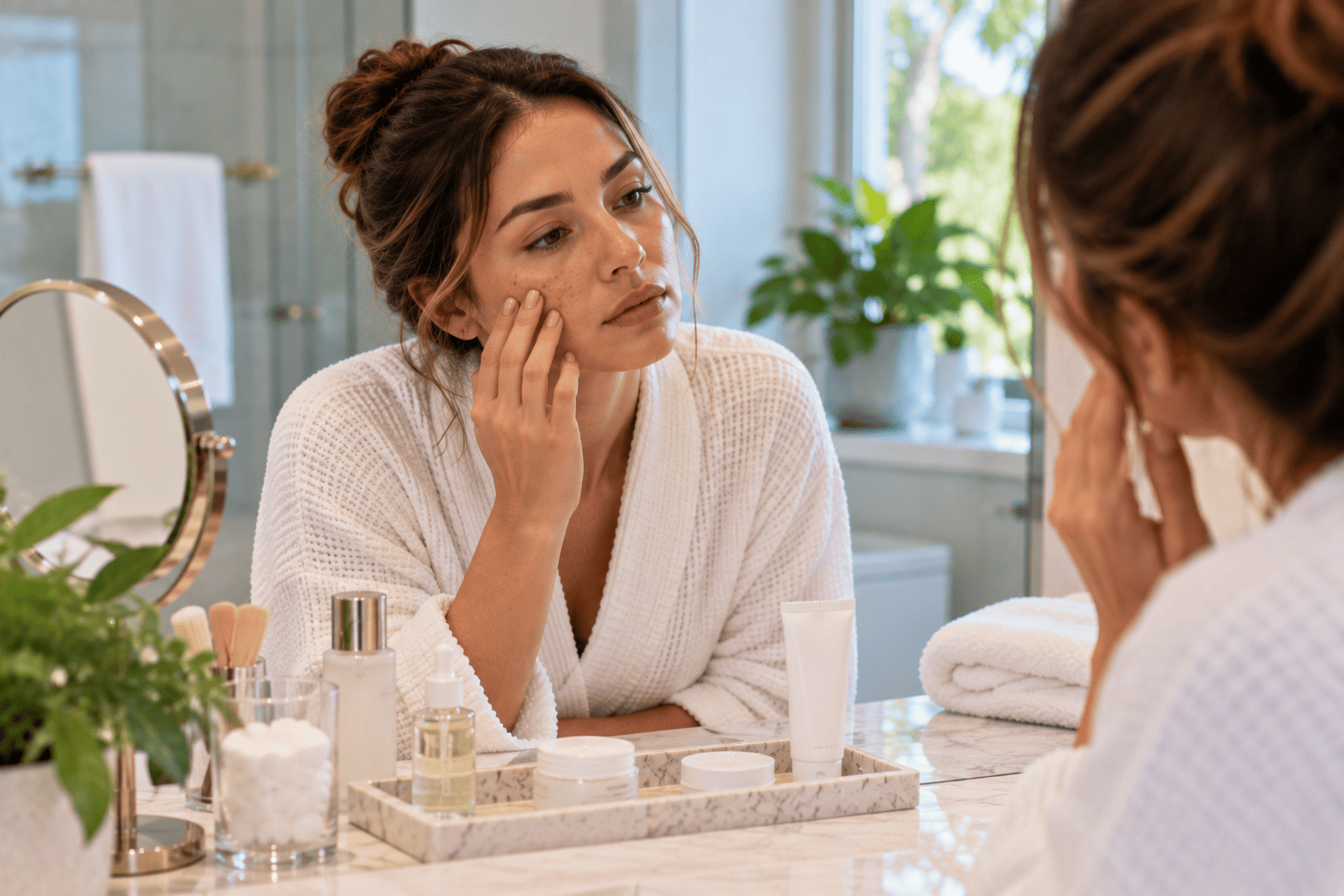 Client receiving a hydrating facial treatment for skin hydration at a med spa in Crystal River, Florida