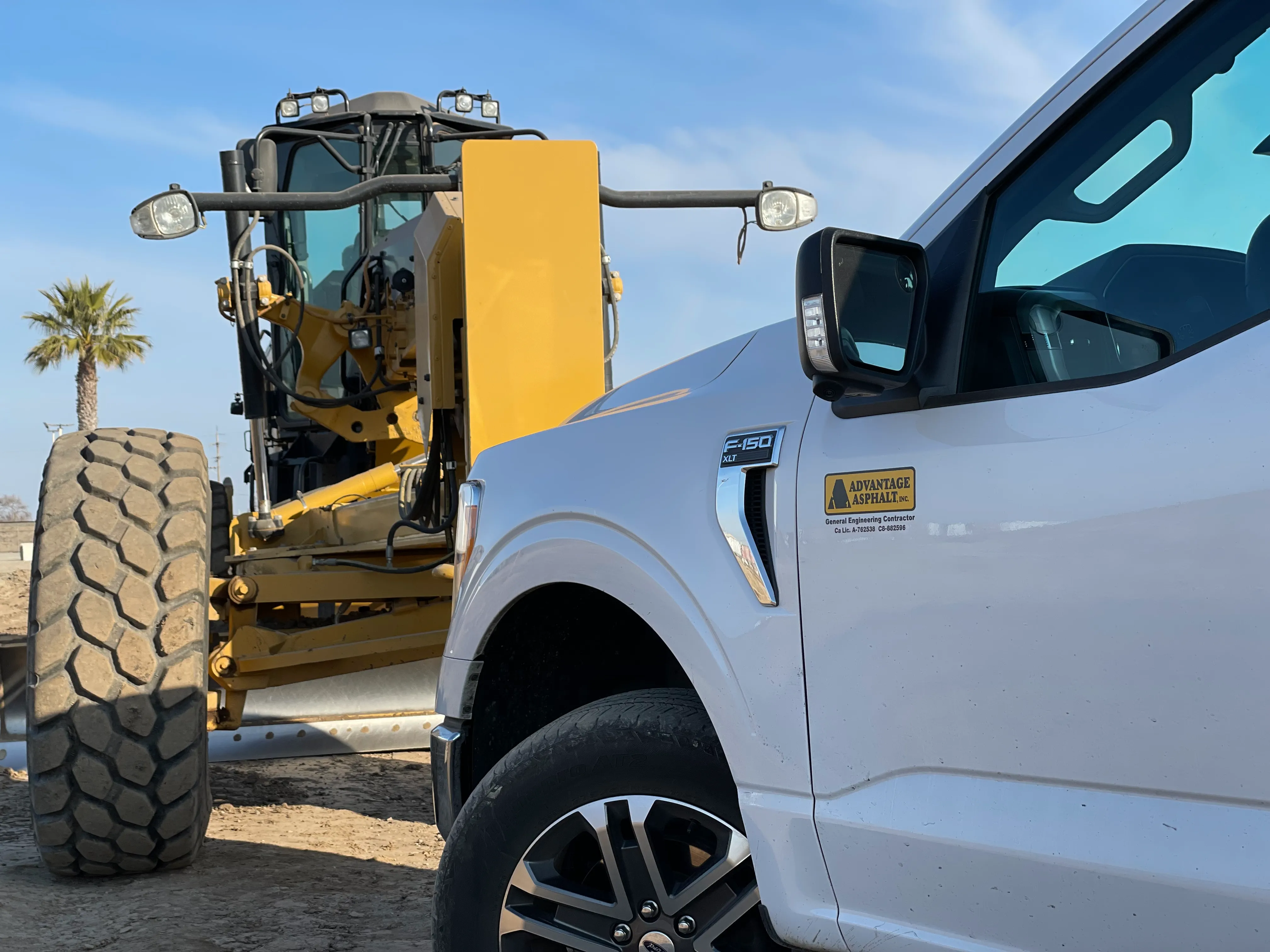 Advantage Asphalt truck on a job site