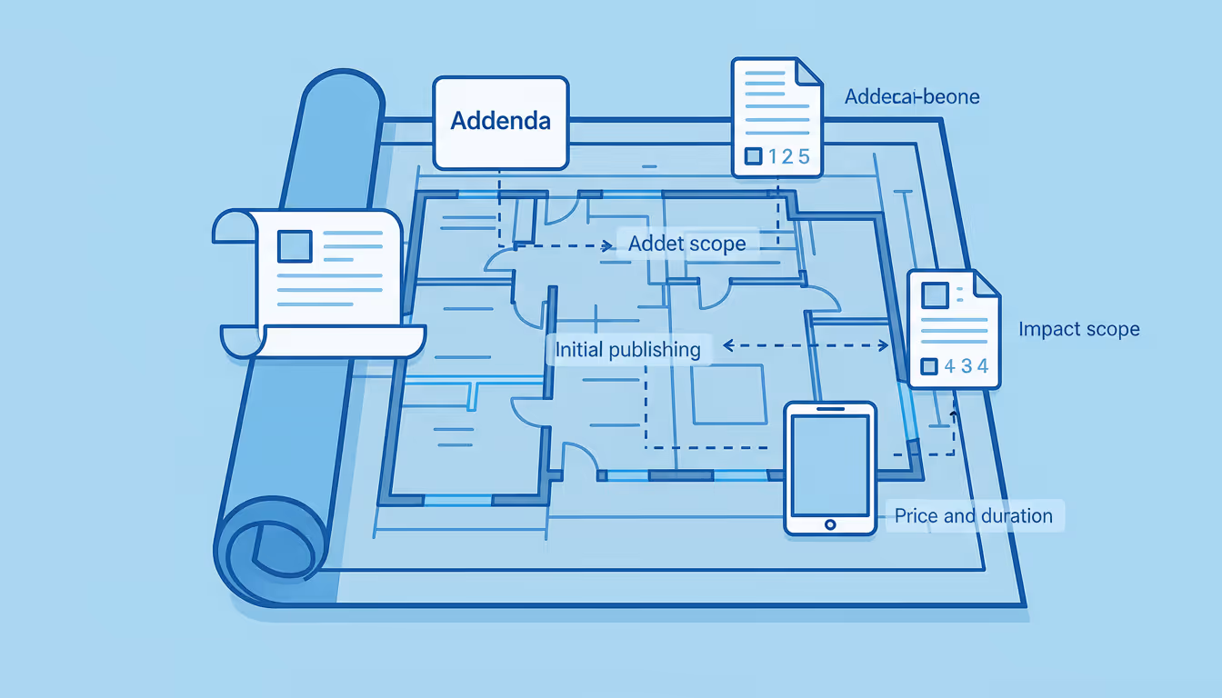 Addenda definition, Addenda in construction, what is Addenda, Addenda meaning, Addenda glossary