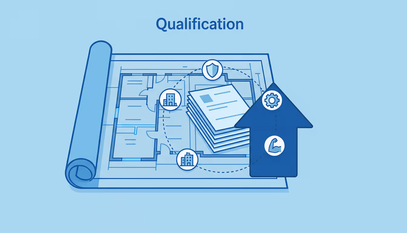 Qualification definition, Qualification in construction, what is Qualification, Qualification meaning, Qualification glossary