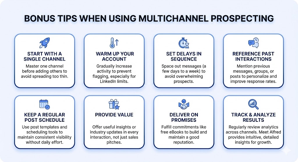 Bonus tips when using multi-channel prospecting