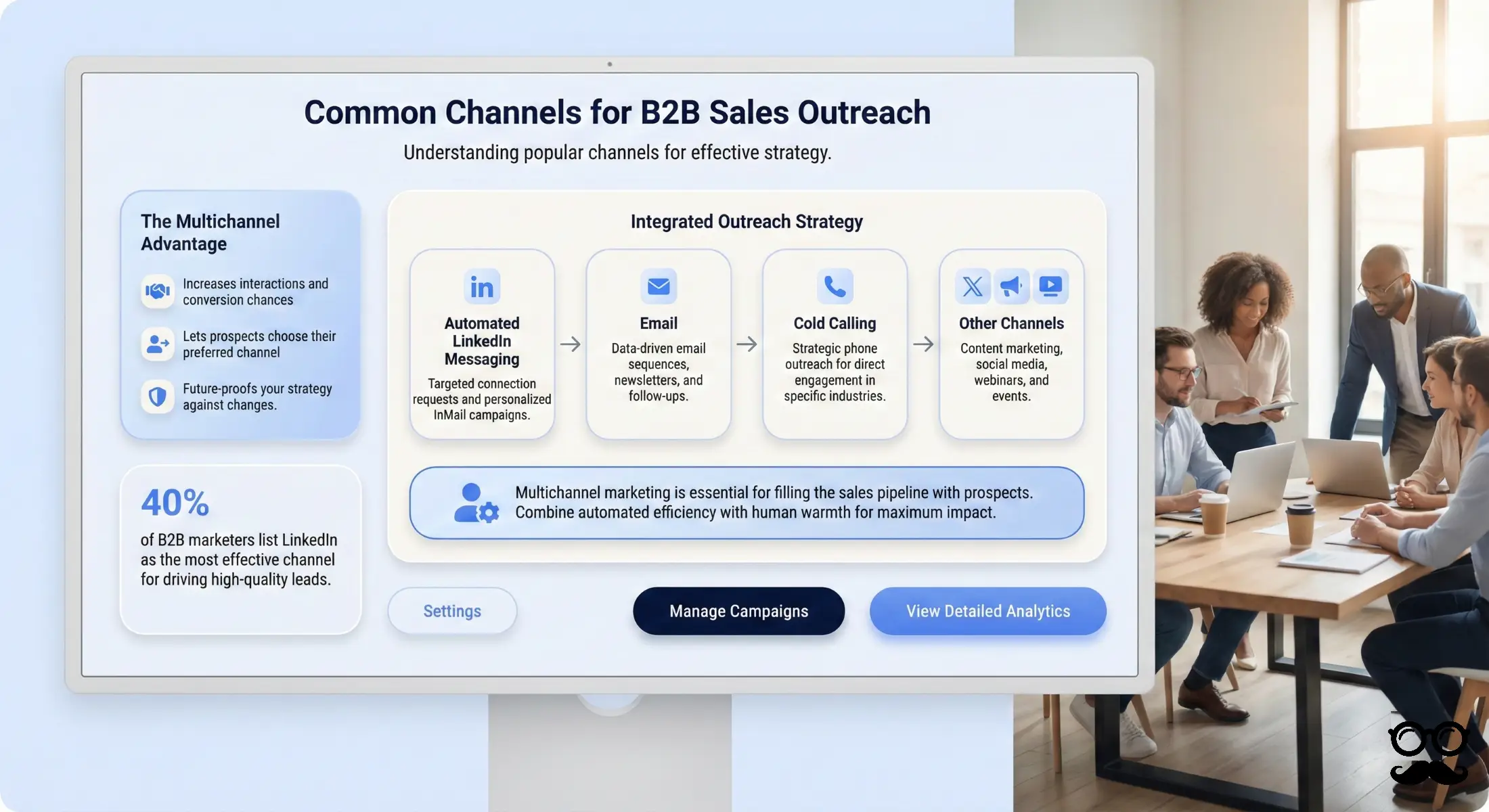 Common channels for B2B sales outreach