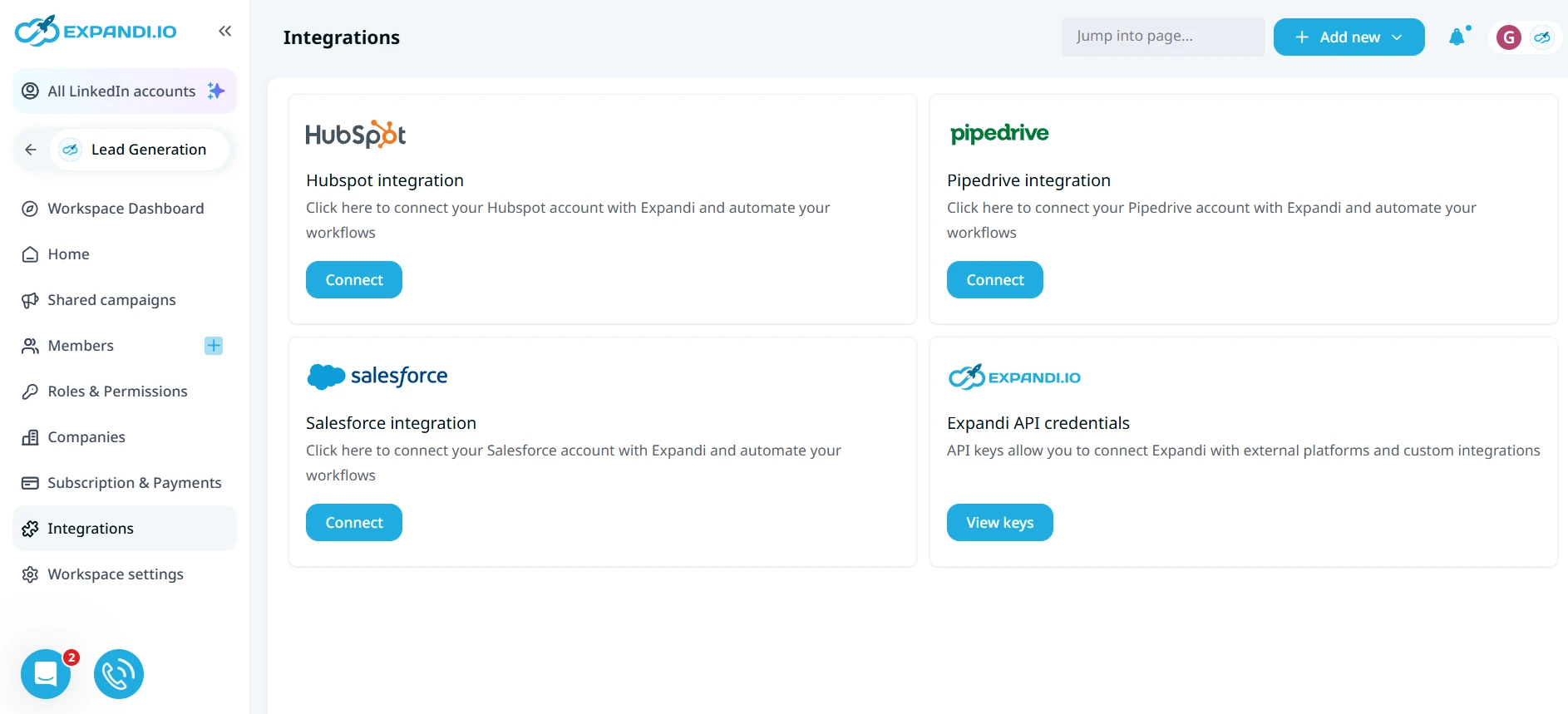 Expandi  Integrations