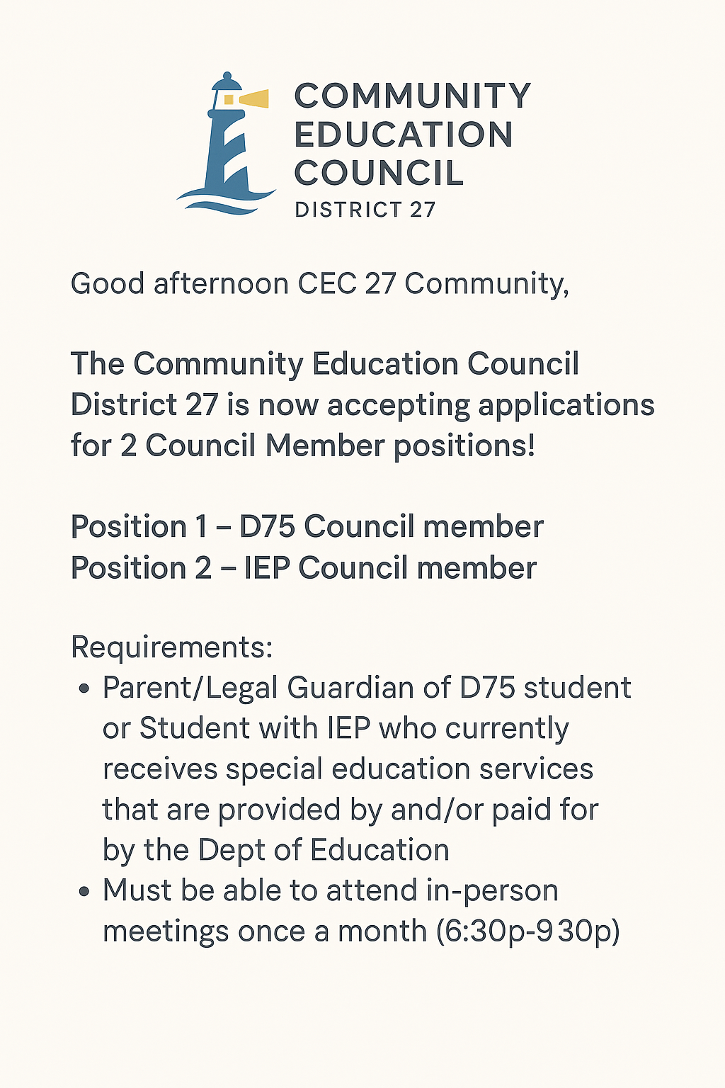 ccec vacancy application 2025-2027